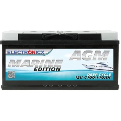 Abbildung von AGM Batterie 140Ah 12V Ideal für Marine Wohnwagen Wohnmobile &amp; Boote zuverlässige Energieversorgung Solarbatterie, Mover Bootsbatterie 140 Ah