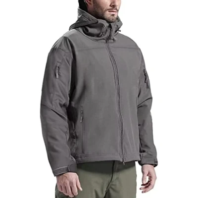 Abbildung von FREE SOLDIER Softshelljacke Herren Wasserdicht Winterjacke Winddicht Warme Funktionsjacke übergangsjacke Outdoorjacke für Wandern Fahrrad Camping (Grau S)