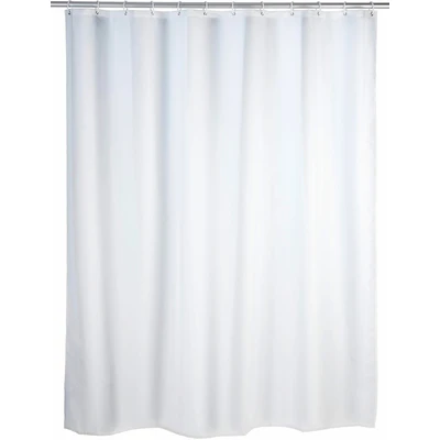 Abbildung von WENKO Duschvorhang &quot;Uni White&quot;, Höhe 200 cm, Polyester, waschbar