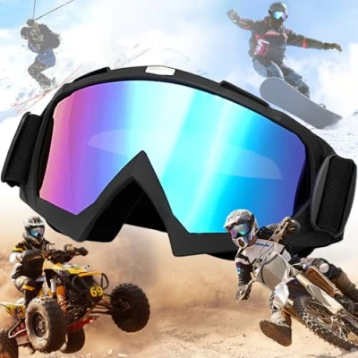 Abbildung von Weploda Hochwertige Motorradbrillen, Crossbrille, Antibeschlag Uv Brille Mit Schaumstoffpolsterung, Sowohl für Damen Als Auch Herren, Geeignet Outdoor Sportarten