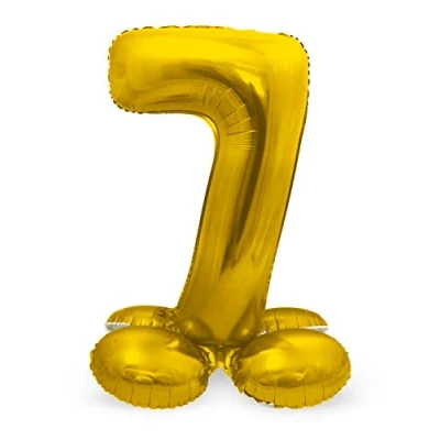 Abbildung von Figurenballon 7 stehend Gold 72 cm
