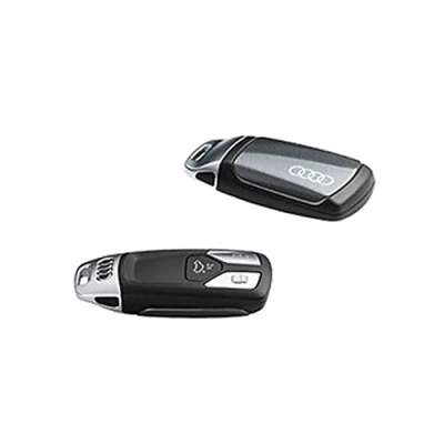 Abbildung von Audi 8W0071208BZ7S Schlüsselblende Cover, mit Ringe Logo, nur für Schlüssel 4M0959754 8W0959754 8S0959754 *mit* Chromspange (daytonagrau)