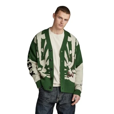 Abbildung von G Star Holiday Loose Strickjacke, Herren, Größe: Large, Deep nuri green