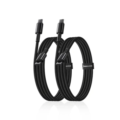 Abbildung von Baseus USB C auf Kabel, 100W [1m+1m] Typ Schnellladekabel PD 5A QC 4.0 Ladekabel Aufladekabel für iPhone 16 Pro/15/14/13/12 MacBook Pro iPad Air Mini Samsung Galaxy S23 S22 S21 S20