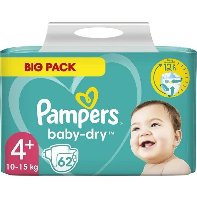 Abbildung von Procter &amp; Gamble Stoffwindeln Baby Dry Gr.4+ Maxi Plus 10 15 kg Doppelpack 62 Windeln (62 St)