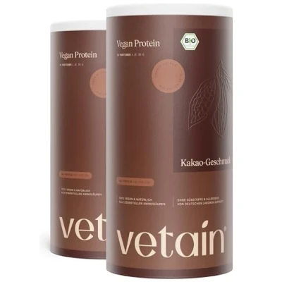 Abbildung von VETAIN Vegan Protein Pulver Schoko 20g pro Portion 1.2kg Eiweißpulver Aus 5 pflanzlichen Proteinquellen Ohne Allergene &amp; Sucralose laborgeprüft produziert in Deutschland
