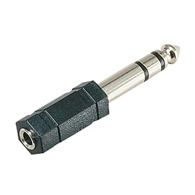 Abbildung von Aukson K18 6,35mm Klinke Stecker auf 3,5mm Buchse Aux Adapter Vergoldet, Stereo Kopfhörer für Keyboard, Lautsprecher, Gitarre, Klavier