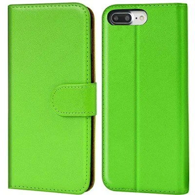 Abbildung von Verco iPhone 8 Plus Hülle, Handyhülle für Apple 7 / Tasche PU Leder Flip Case Brieftasche Grün
