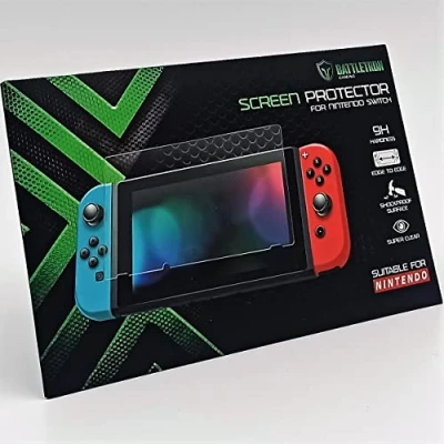 Abbildung von Battletron Panzerfolie Display Schutz Glas Folie 9H geeignet für Nintendo Switch