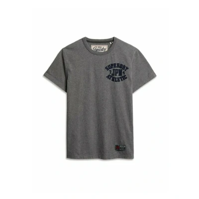 Abbildung von Superdry Herren Vintage Athletic Chest S/S Tee C1 Bedrucktes T Shirt (M), Mittelgrau meliert, M