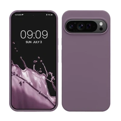 Abbildung von kwmobile Hülle kompatibel mit Google Pixel 9 Pro XL Silikon Handy Case Handyhülle weiche Oberfläche kabelloses Laden Helle Iris