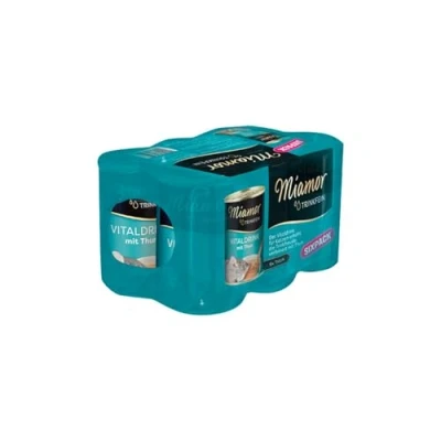 Abbildung von MIAMOR Vitaldrink Leckerer Drink für ausgewachsene Katzen zur Förderung der Flüssigkeitsaufnahme. Ergänzungsfutter in Dose Unterstützung Nierenfunktion 4x6x135 ml Thunfisch