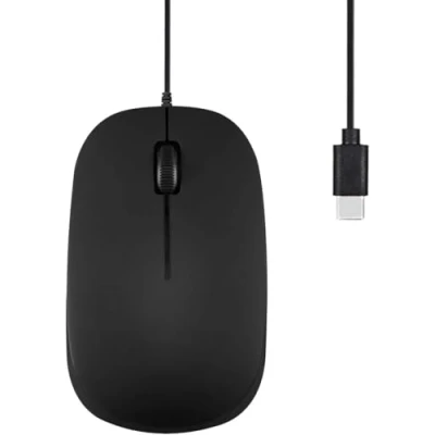 Abbildung von Perixx PERIMICE 201C USB C kabelgebundene optische Maus mit 3 Tasten, Scrollrad, 800 DPI, Schwarz matt