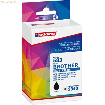 Abbildung von Edding Druckerpatrone ersetzt Brother LC3219XLBk black