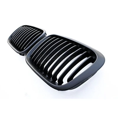 Abbildung von Kühler Sport Front Rippen Grill Schwarz Matt Eintragungsfrei Set Passend für BMW E46 Limousine Touring 98 01