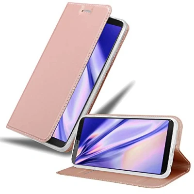 Abbildung von Cadorabo Hülle kompatibel mit Cubot NOVA aus Premium Kunst Leder Flip Klappbare Stoßfeste Magnetische [Standfunktion] [Kartenfächern] Cover für Tasche in Rosa