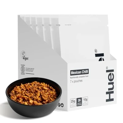 Abbildung von Huel Hot &amp; Savoury Mexican Chilli (7 Portionen), Vegane Protein Mahlzeit mit 25 g Eiweiß, 26 Vitamine Mineralstoffe, Pflanzliches Fertiggericht, Ausgewogen Nährstoffreich