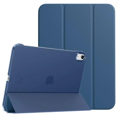 Abbildung von TiMOVO Hülle Kompatibel mit iPad 10 Generation 10,9 Zoll 2022, 10. Schlank Smart Case Cover, Auto Schlaf/Aufwach Schutzhülle Transluzent Hart PC Rückhülle, Dunkles Meerblau