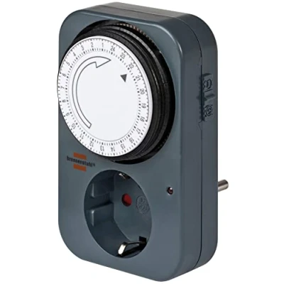 Abbildung von Brennenstuhl Zeitschaltuhr MZ 20, mechanische Timer Steckdose (Tages mit erhöhtem Berührungsschutz) grau