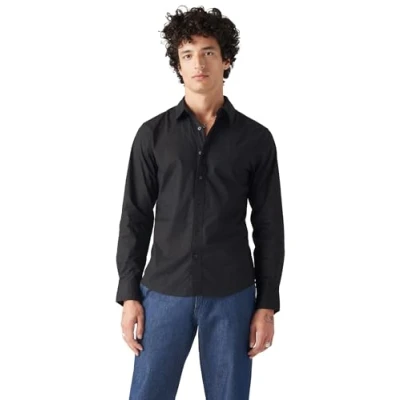 Abbildung von Levi&#039;s Hemd mit Button Down Kragen Herren, Jet Black, XS