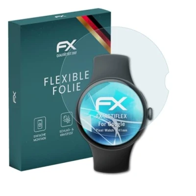 Abbildung von atFoliX Schutzfolie kompatibel mit Google Pixel Watch 3 41mm Folie, ultraklare und flexible FX Displayschutzfolie (3X)