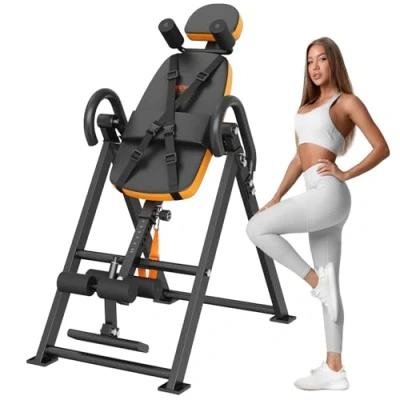Abbildung von VEVOR Unisex Erwachsene Inversionstisch Inversionsbank, Orange &amp; Schwarz, Regulär
