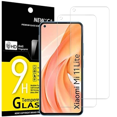 Abbildung von NEW&#039;C 2 Stück, Panzer Schutz Glas für Xiaomi Mi 11 Lite/Mi Lite 5G, Frei von Kratzern, 9H Härte, HD Displayschutzfolie, 0.33mm Ultra klar, Ultrabeständig