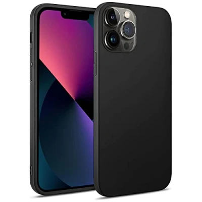 Abbildung von Verco Kompatibel mit iPhone 13 Pro Hülle, Matte Rückschale Schutzhülle für Case Silikon Handyhülle Schwarz