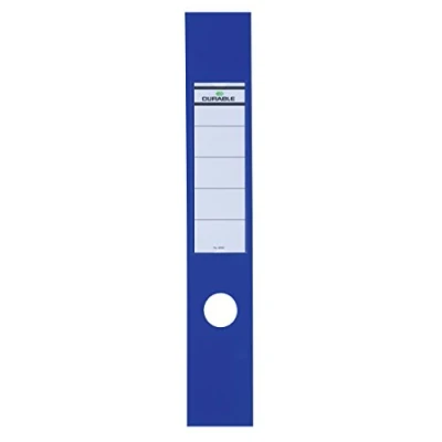 Abbildung von Durable Ordofix Ordnerrückenschilder (selbstklebend, mit Loch) Beutel à 10 Stück, blau, 809006
