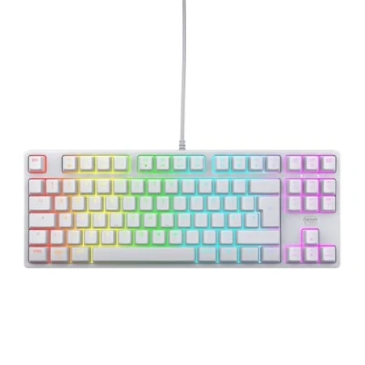 Abbildung von CHERRY XTRFY K4V2 TKL, Kabelgebundene Gaming Tastatur ohne Nummernblock, UK Layout (QWERTY), Anpassbare RGB Beleuchtung, Mechanische MX2A RED Switches, Weiß