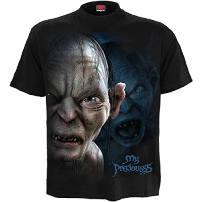 Abbildung von WB Studio LOTR Gollum My Preciousss Frontprint T Shirt Schwarz, XL