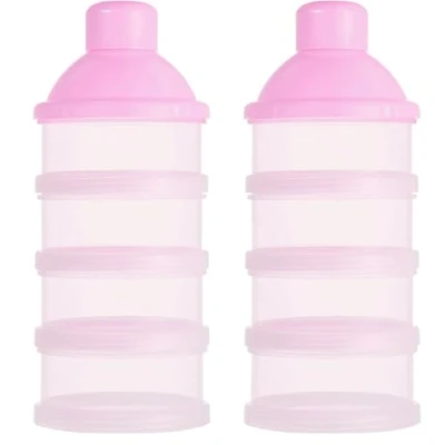 Abbildung von 4 Schicht Milch Pulver Spender, Formel Milchpulver Portionierer，Säuglingsnahrung Kasten，Tragbare Milchkasten，Milchpulver Portionierer，Milchpulver Box，Milchpulverspender（2 Stück ，BPA frei） (Grün)