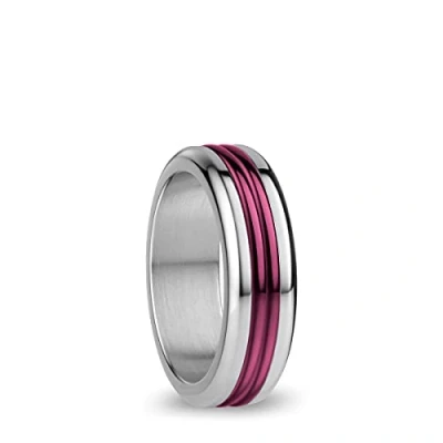 Abbildung von BERING Austauschbar Ringkombination für Damen in Silber &amp; Lila mit einzigartigem Twist Change System, Gudena