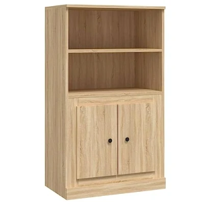 Abbildung von vidaXL Highboard, Sideboard mit viel Stauraum, Kommode Wohnzimmerschrank Türen, Schrank Anrichte Beistellschrank, Sonoma Eiche Holzwerkstoff