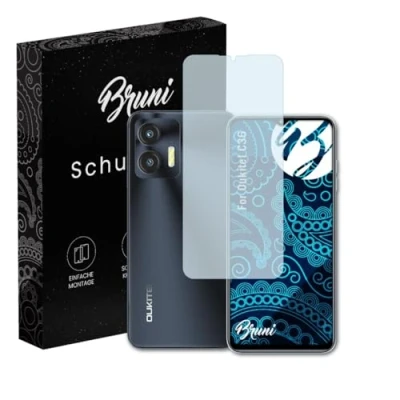 Abbildung von Bruni Schutzfolie kompatibel mit Oukitel C36 Folie, glasklare Displayschutzfolie (2X)