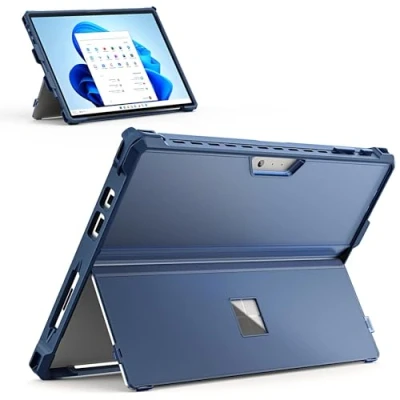 Abbildung von MoKo Hülle für Microsoft Surface Pro 7 Plus 2021/Surface Pro7 2019/Pro 6/Pro 5/4/LTE, All In One Schutzhülle mit Stifthalter Kickstand Schutz, Kompatibel Typ Cover Tastatur, Blau