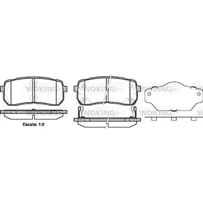 Abbildung von ROADHOUSE 21288.02 Bremsbelagsatz Hinterachse inkl. Verschleißwarnkontakt mit Klebefolie Zubehör HYUNDAI: H 1 Travel, Cargo, ix55