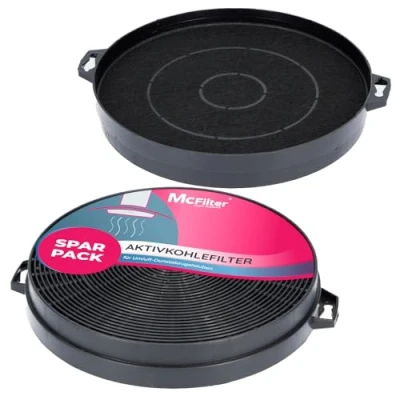 Abbildung von McFilter Aktivkohlefilter 2x Kohlefilter Filter passend für Constructa 00353121, Bosch/Neff, DHZ5140, Bauknecht 481281718524, AEG 902979371/9 Dunstabzugshaube