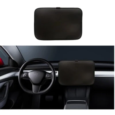 Abbildung von KRHINO Auto Displayschutzfolie für Tesla Model 3 Y, Mittelkonsolen Display Abdeckung, Kratzfest und Staubdicht, Displayschutzfolie, Zubehör, Black