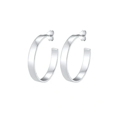 Abbildung von Elli Creole Basic GEO Trend Blogger Redondo Ohrringe, Damen, Größe: One Size, Silver