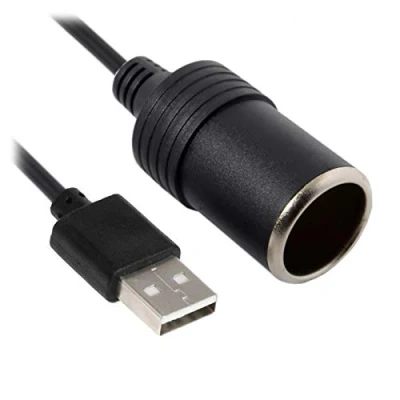 Abbildung von F77CS USB A Stecker auf Zigarettenanzünder Buchse Konverter Auto Ladegerät mit 3m Extralangem Kabel, 5V zu 12V Adapter für Kfz Handyladegerät