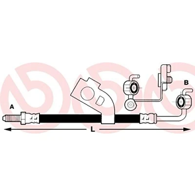 Abbildung von BREMBO T 85 011 Bremsschläuche 462mm F10X1 FIAT: Panda I Schrägheck, SEAT: Terra Kastenwagen, LANCIA: Y10