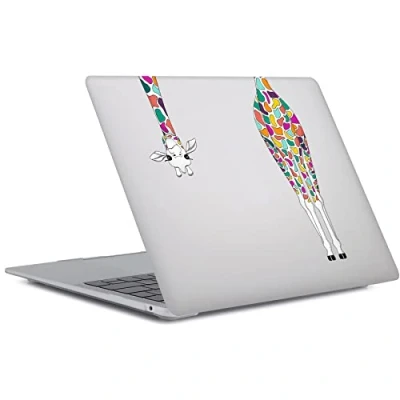 Abbildung von Hülle Kompatibel mit Neues MacBook Air 13 Zoll Modell A1932 A2179 A2337 M1 Freisetzung 2020 2019 2018 Retina Display and Touch ID, Gedrucktes Muster Plastik Hartschale Matt Case, Giraffe