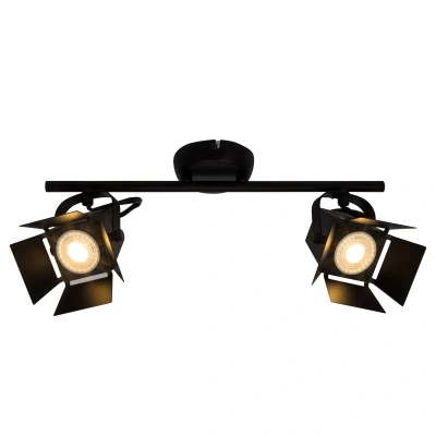 Abbildung von Brilliant Deckenstrahler Movie, LED wechselbar, Warmweiß, Spotrohr 2flg schwarz matt