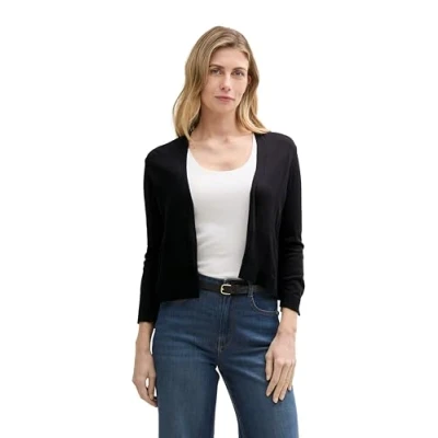 Abbildung von TOM Tailor OPEN Cardigan Strickjacke, Damen, Größe: XXS, Deep black