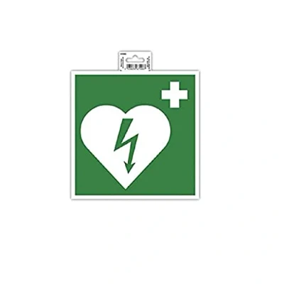 Abbildung von Exacompta 67008E Defibrilator Klebeschild 20x20cm Grün aus UV beständigem PVC Hinweisschild Schilder Warnhinweis Sticker Aufkleber Türschild