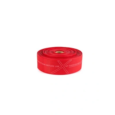 Abbildung von THERABAND CLX Widerstandsband, latexfrei, Pilates, Heimstudio, HIIT, Physiotherapie, Reha &amp; Fitnessgerät, 22 Meter, Rot, Medium