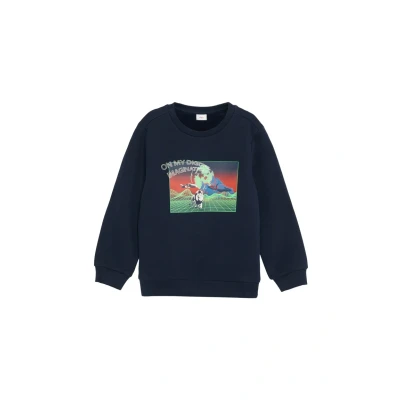 Abbildung von s.Oliver Wärmendes Sweatshirt mit gummiertem Frontprint Navy 116/122