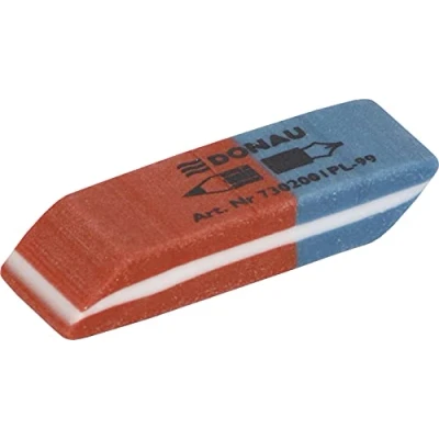 Abbildung von DONAU 7302001PL 99 Radiergummi / 80 Stück/Farbe: Blau/Rot/Radierer für Bleistifte und Kugelschreiber/aus Hochwertigem Kautschuk/Hergestellt Beideseitig Verwendbar/ 40 x 14 8 mm