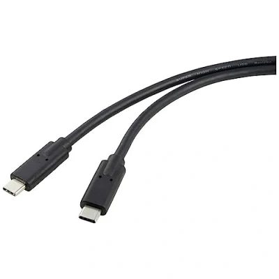 Abbildung von Renkforce USB C® Kabel USB4® Stecker, Stecker 1.00 m Schwarz doppelt geschirmt RF 5241746